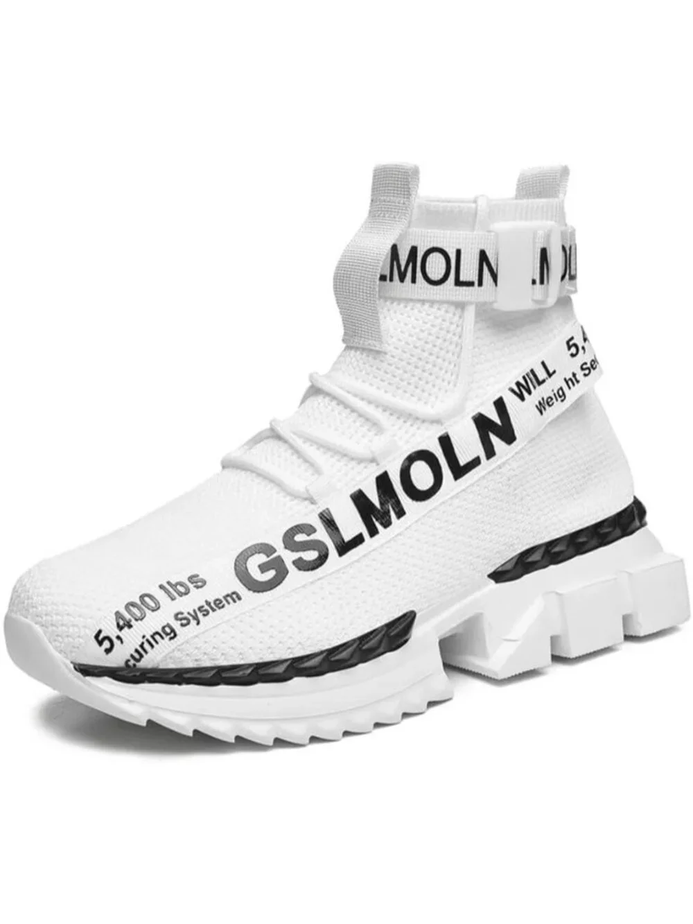 🆕Men's White High Top Sneakers Breathable Gym Athletic Running Walking Tennis